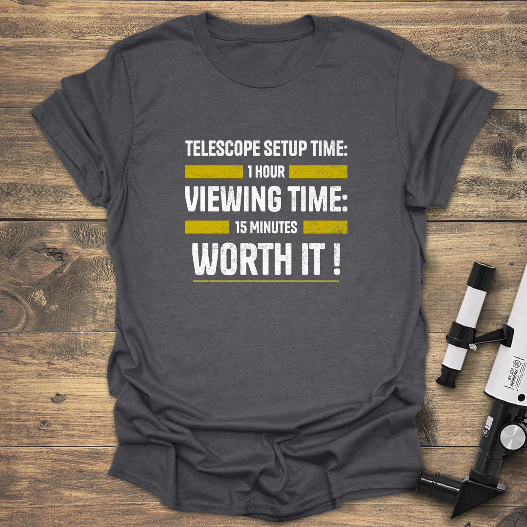 Telescope Setup Time - Dark heather T-Shirt