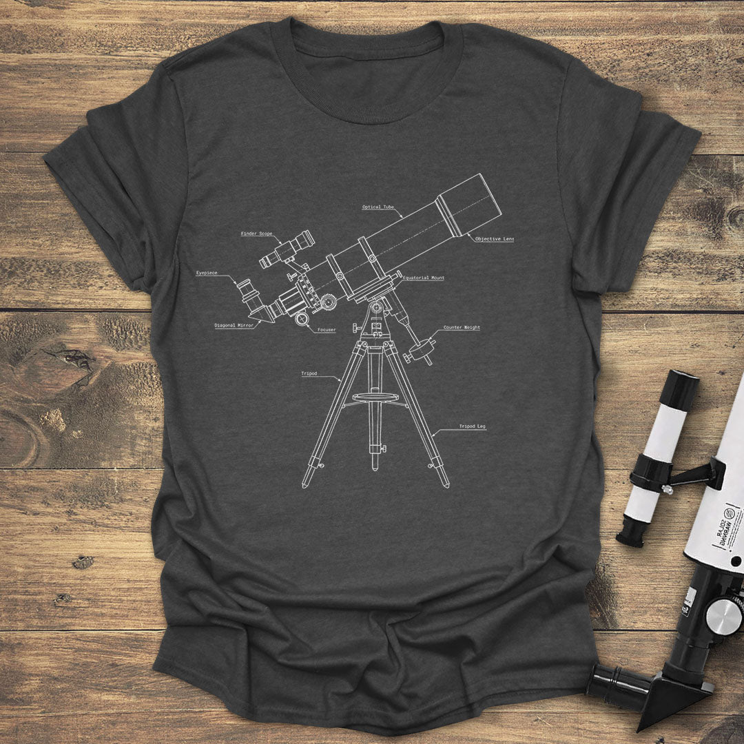 Telescope Blueprint - Dark heather T-Shirt