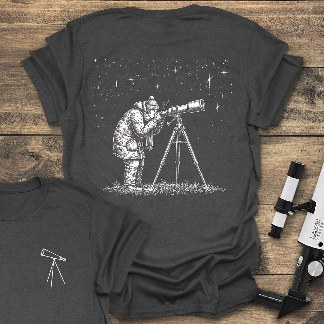 Winter Stargazing Observer - Dark heather T-Shirt