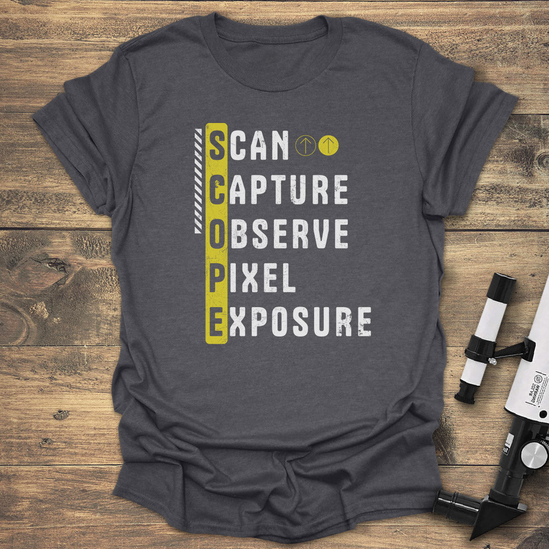 SCOPE Astrophotography Acronym - Dark heather T-Shirt