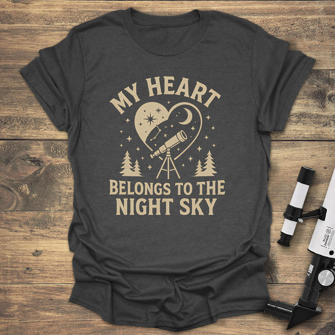 My Heart Belongs to the Night Sky - Dark heather T-Shirt