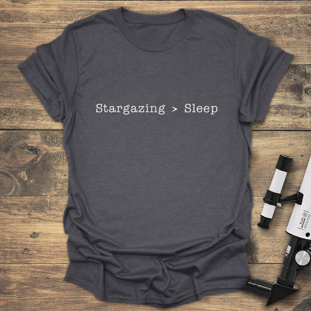 Stargazing Greater Than Sleep - Dark heather T-Shirt