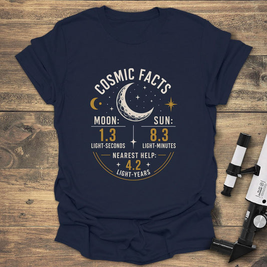 Cosmic Facts Light Distances - Navy T-Shirt