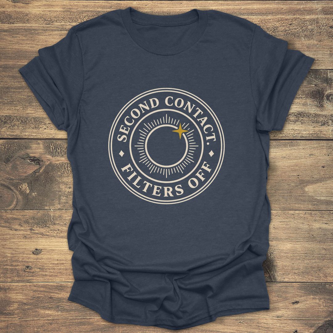 Second Contact Filters Off - Heather Navy T-Shirt
