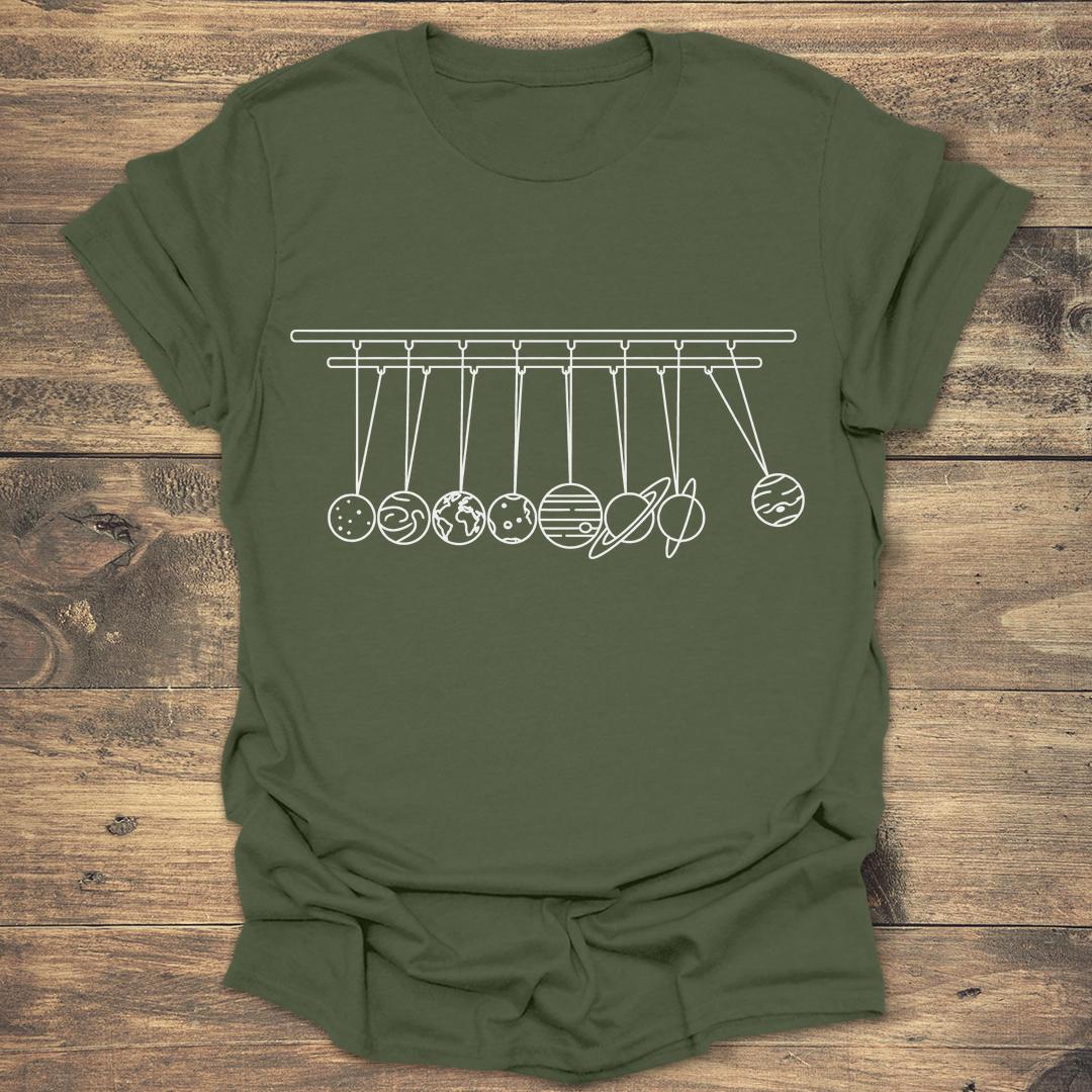 Newton's Solar Cradle - Military Green T-Shirt