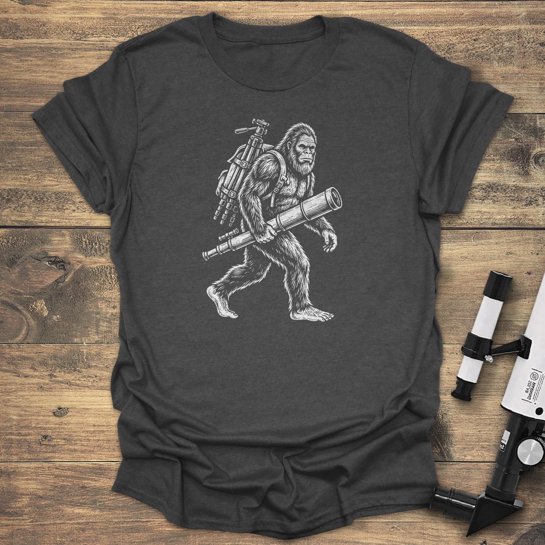 Bigfoot Telescope Stargazer - Dark Heather t-shirt