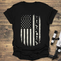 Telescope US Flag - Black T-Shirt