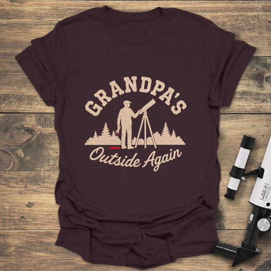 Grandpa's Outside Again - Dark Chocolate T-Shirt
