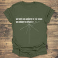We Sent Our Address To The Stars Pluto Demoted - Military Green T-Shirt