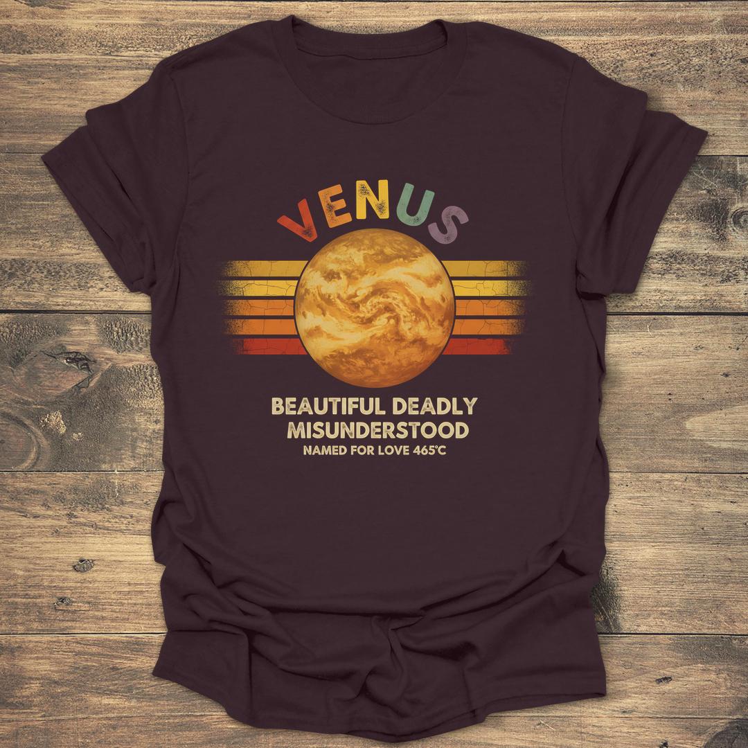 Venus Beautiful Deadly Misunderstood - Dark Chocolate T-Shirt