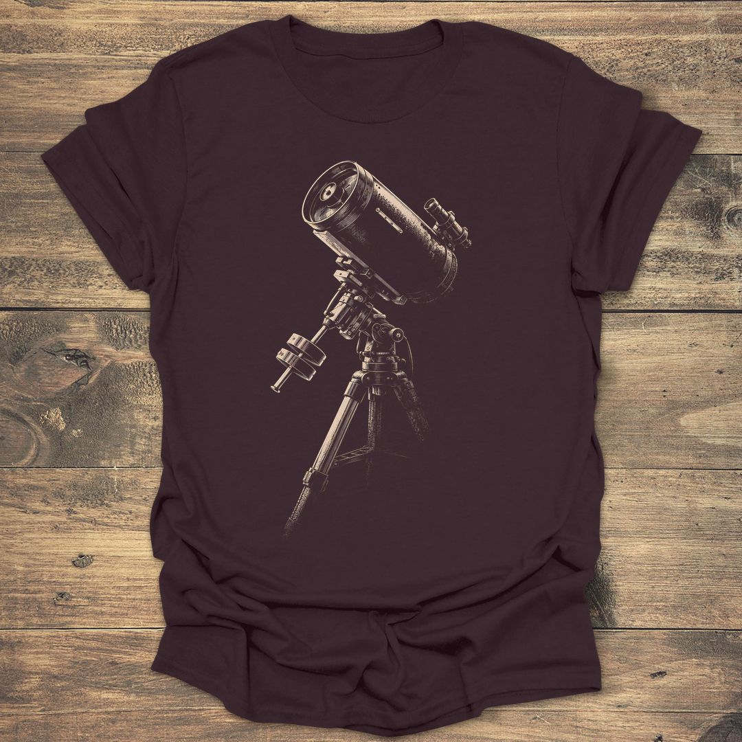 Sketched Equatorial Telescope - Dark Chocolate t-shirt