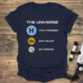 Universe 74% Hydrogen Humor - Navy t-shirt