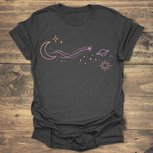 Shooting Star Path Celestial Moon - Dark heather T-Shirt
