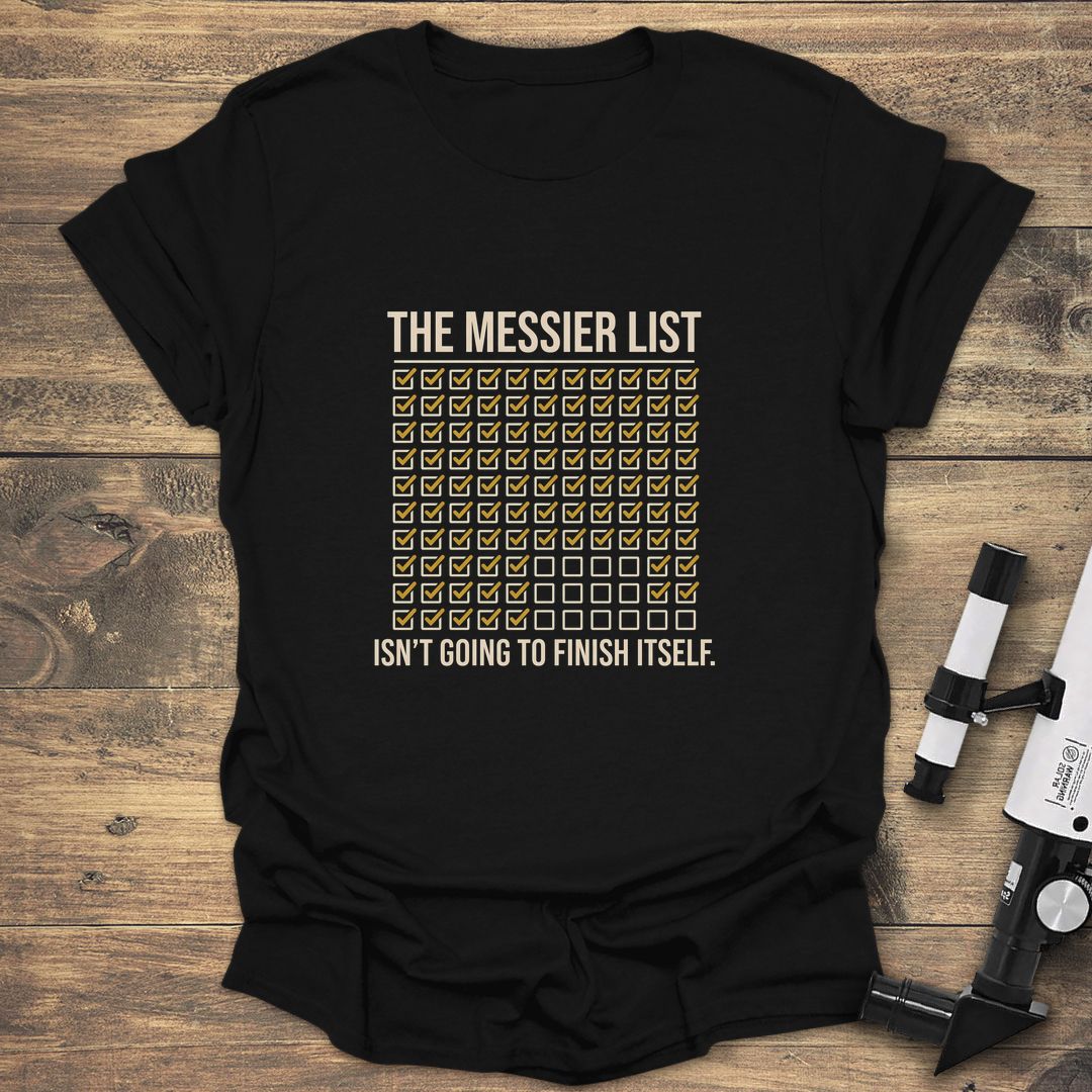 The Messier List Checklist - Black t-shirt