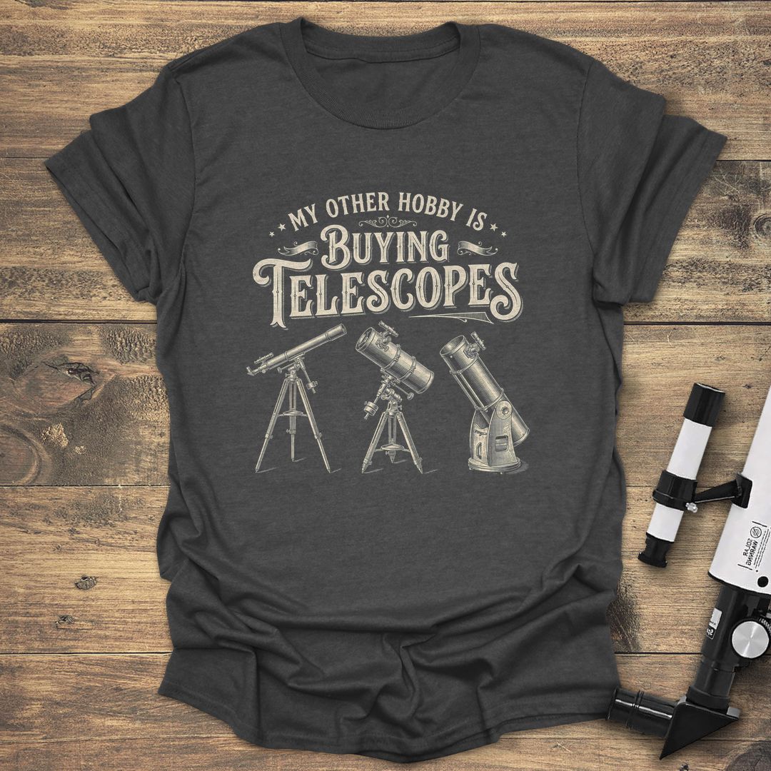 Buying Telescopes Hobby - Dark Heather t-shirt