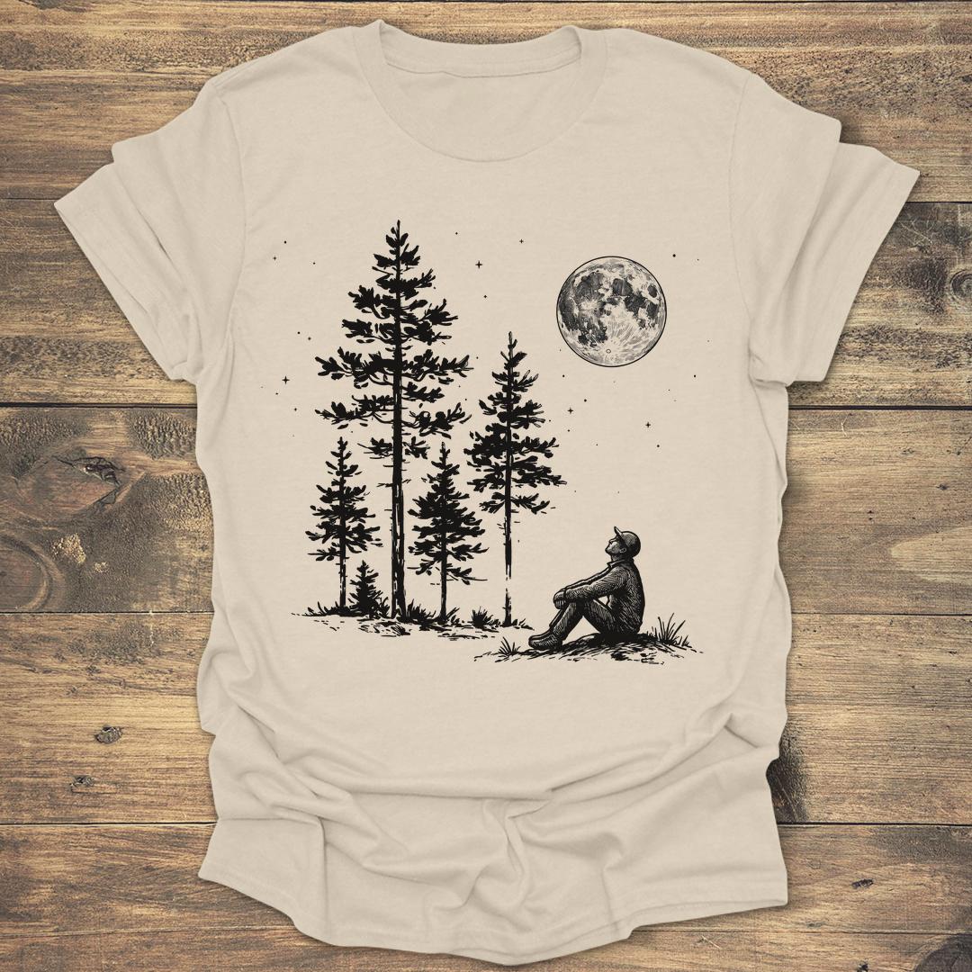 Moonlight Observer - Natural T-Shirt
