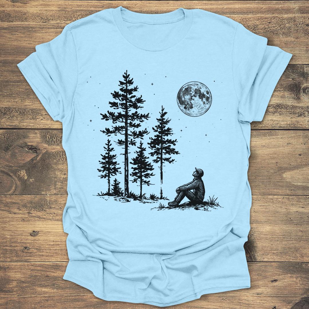 Moonlight Observer - Light Blue T-Shirt