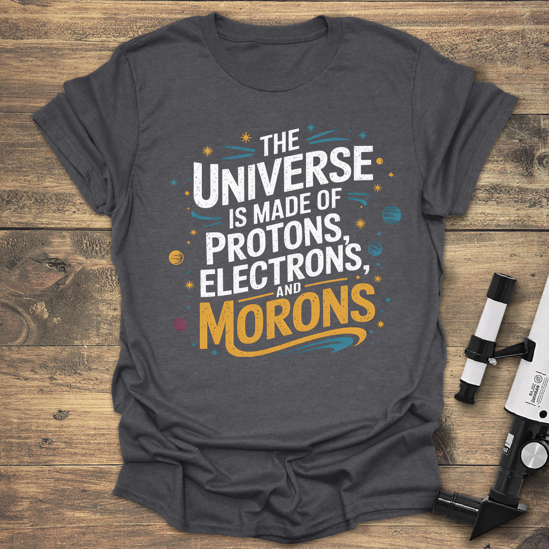 Protons, Electrons & Morons - Dark heather T-Shirt
