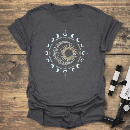 Celestial Sun and Moon - Dark heather T-Shirt