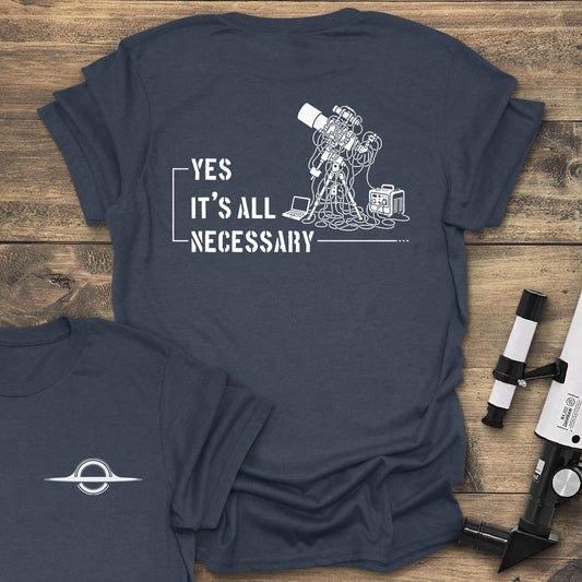 Necessary Telescope Back print - Heather Navy T-Shirt