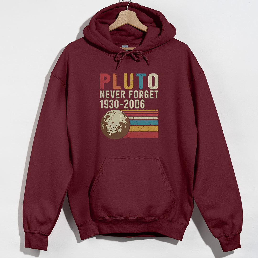 Pluto Never Forget Hoodie - Maroon Hoodie