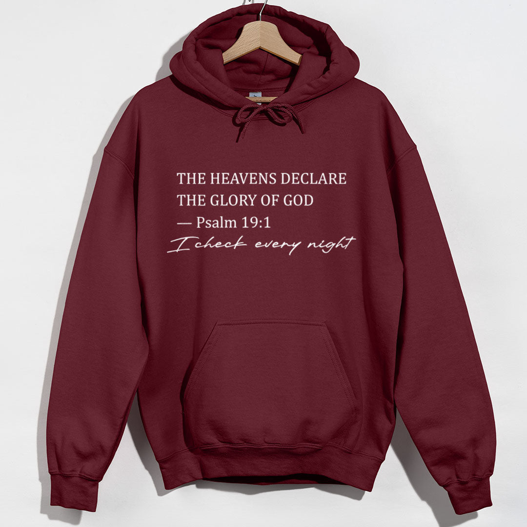 The Heavens Declare The Glory Of God Hoodie - Maroon Hoodie