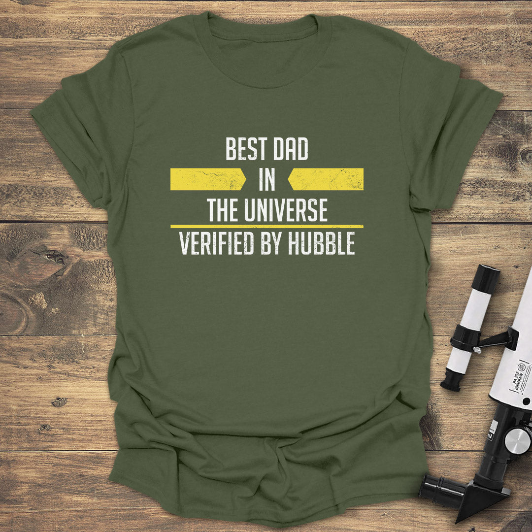 Best Dad Universe - Military Green T-Shirt
