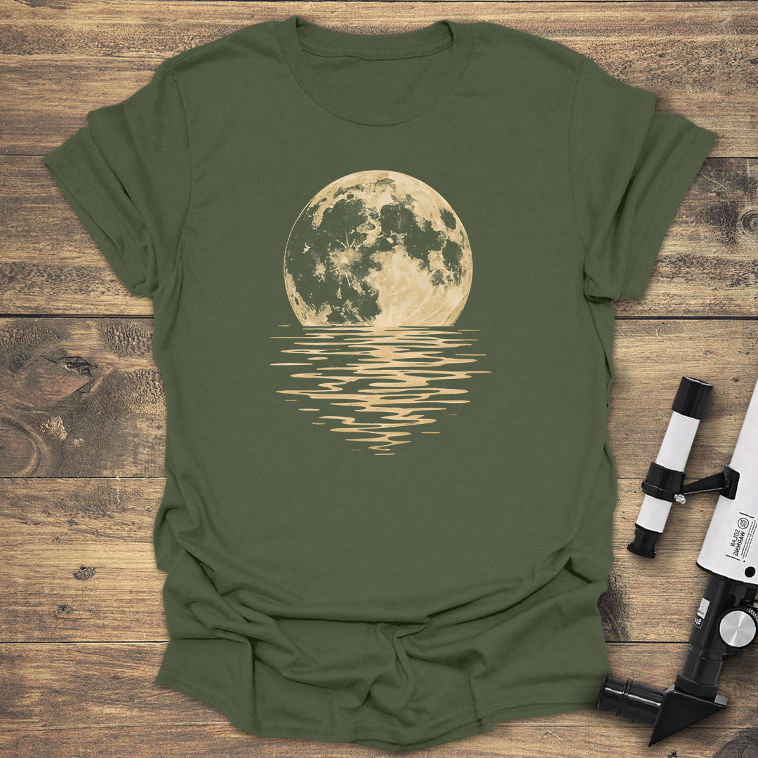 Moon Reflection - Military Green T-Shirt