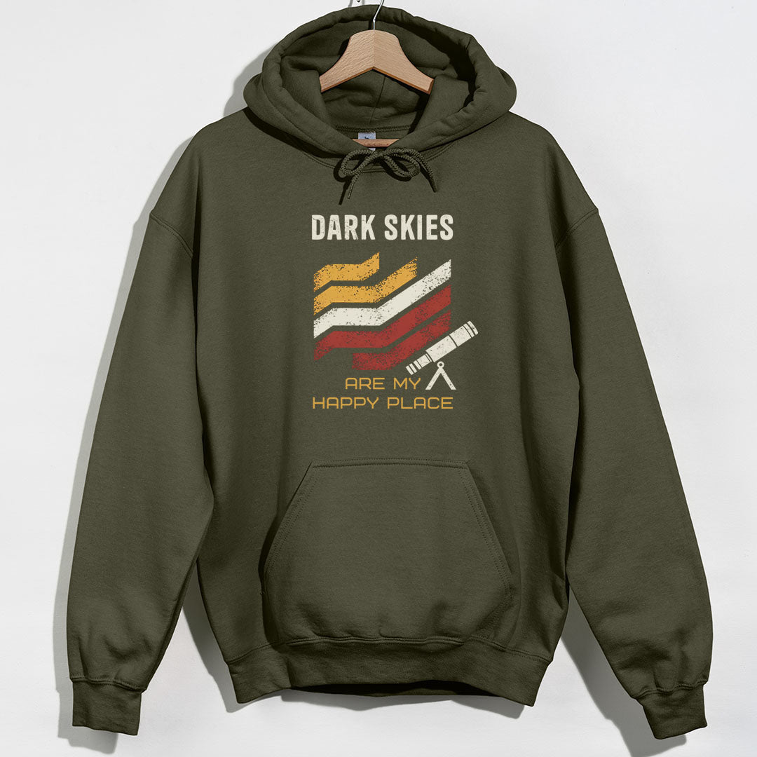Dark Skies Happy Place Hoodie - Military Green Hoodie