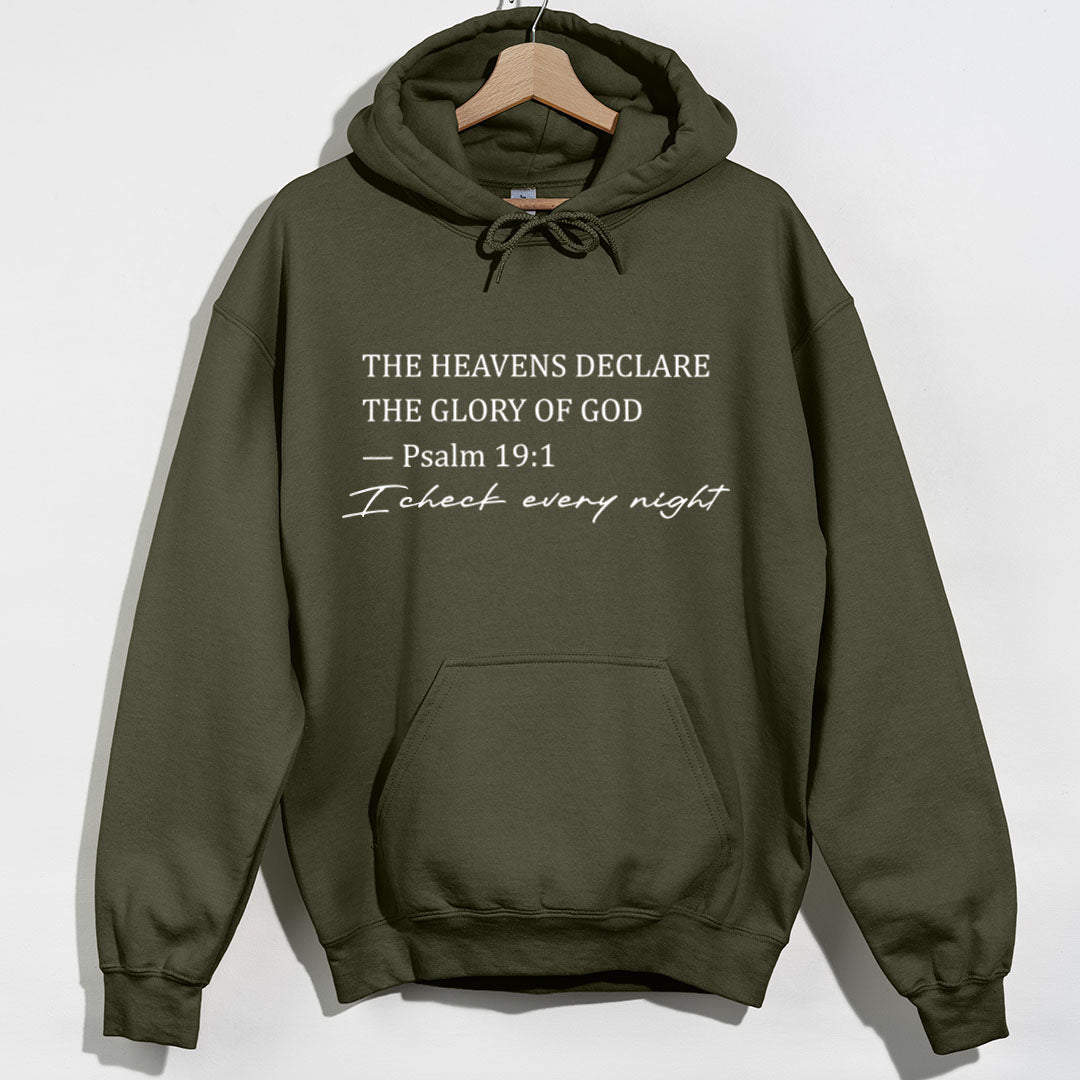 The Heavens Declare The Glory Of God Hoodie - Military Green Hoodie
