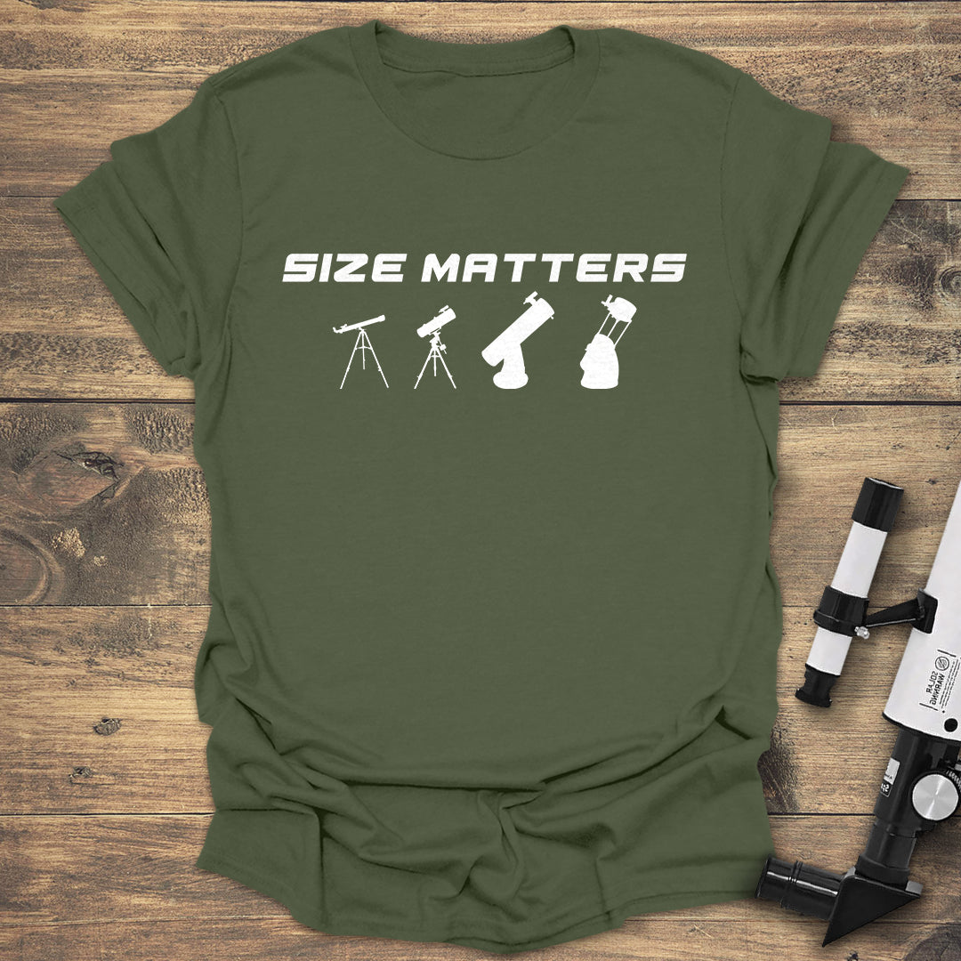 Size Matters Telescope T-Shirt | Funny Space Tee – AstroTee