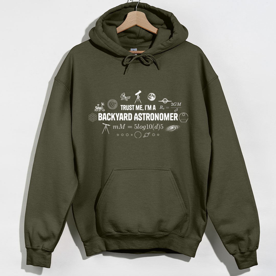 Trust Me Backyard Astronomer Hoodie - Military Green Hoodie