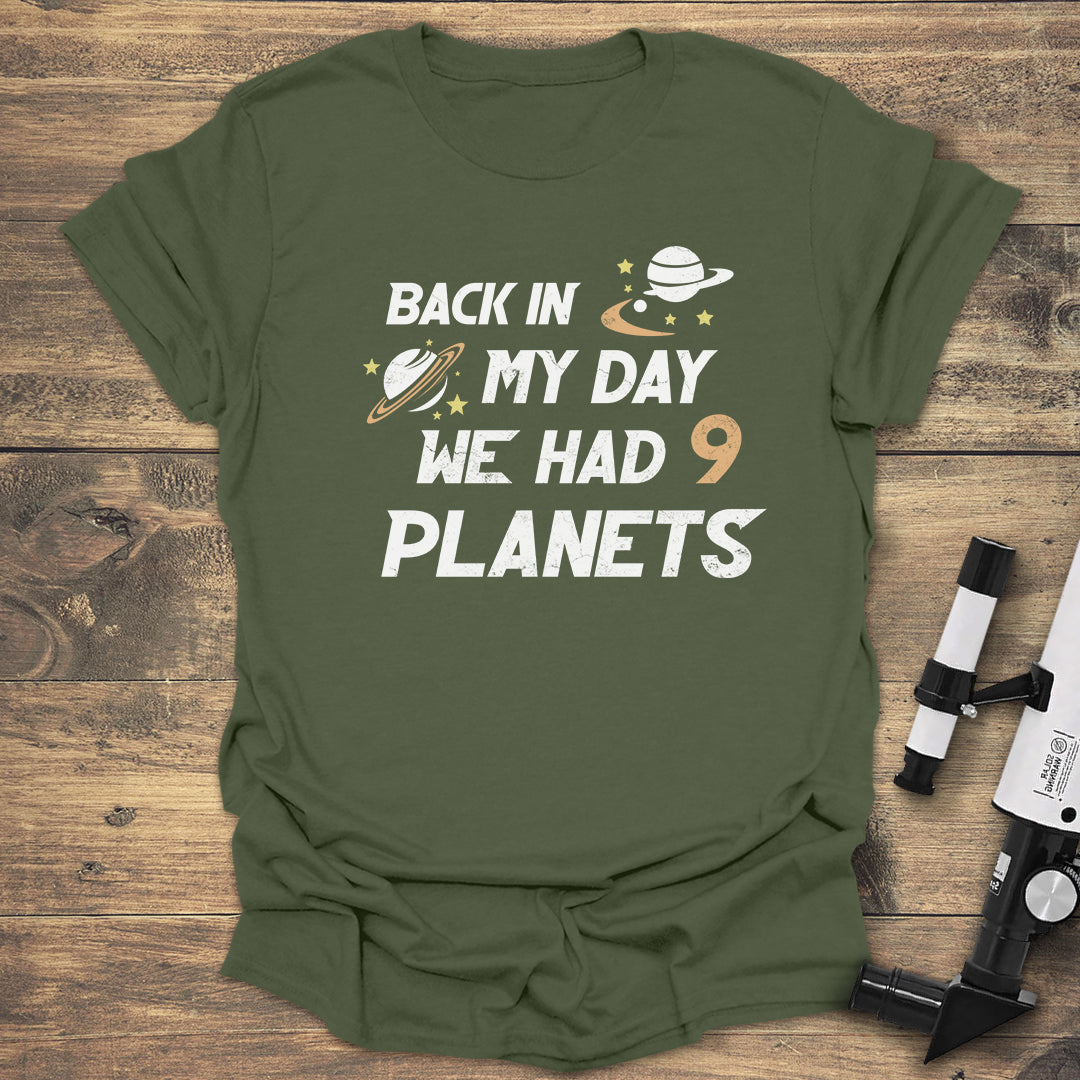 9 Planets - Military Green T-Shirt