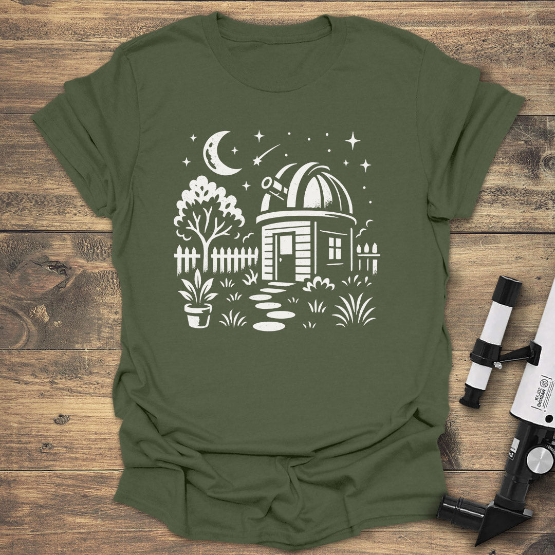 Night Sky Observatory - Military Green T-Shirt