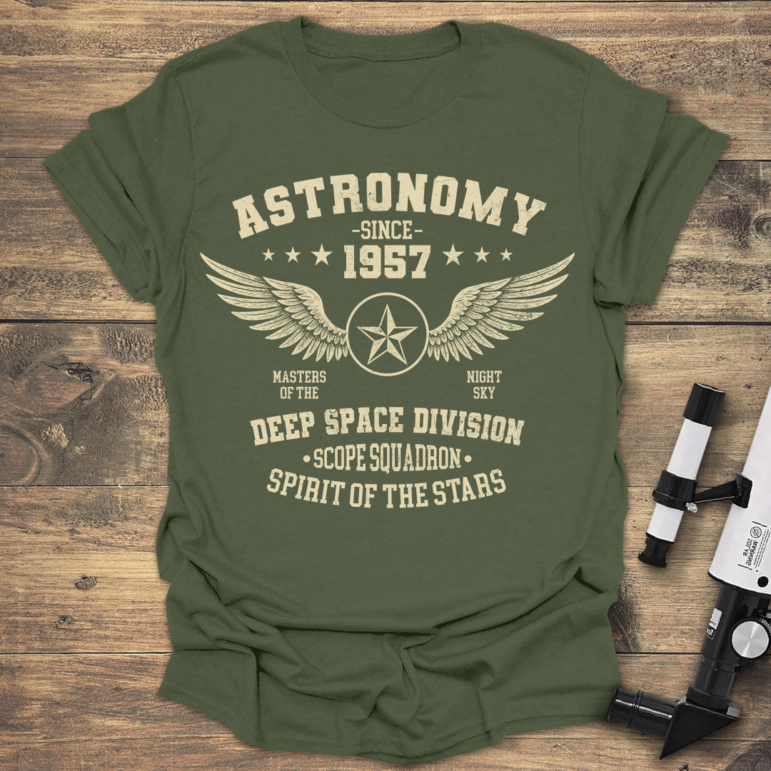Astronomy Since 1957 - Military Green T-Shirt