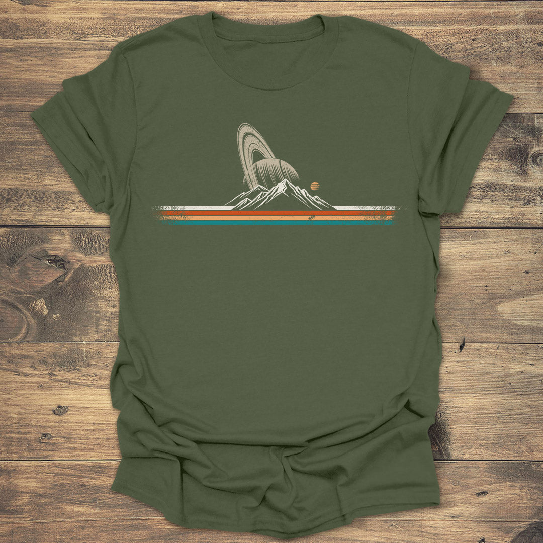 Saturn Mountain - Military Green T-Shirt