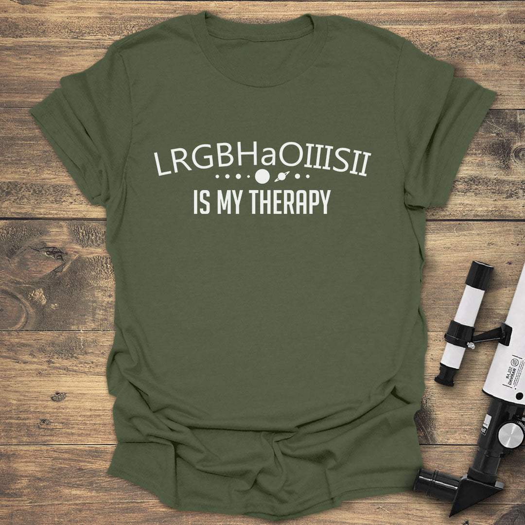 LRGBHaOIIISII Is My Therapy - Military Green T-Shirt