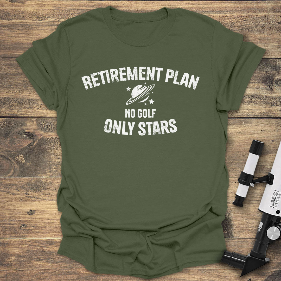 Retirement Plan No Golf - Military Green T-Shirt