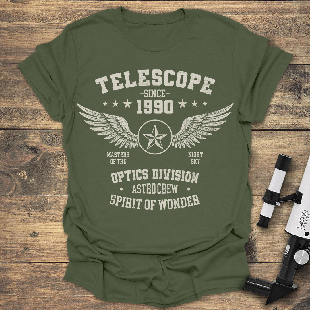 Telescope Since 1990 - Military Green T-Shirt