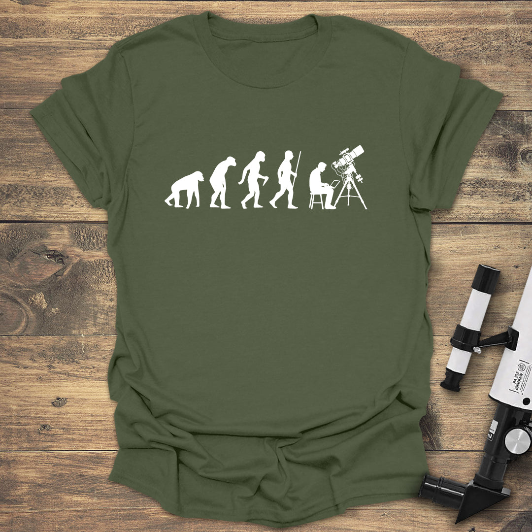 Telescope Evolution - Military Green T-Shirt