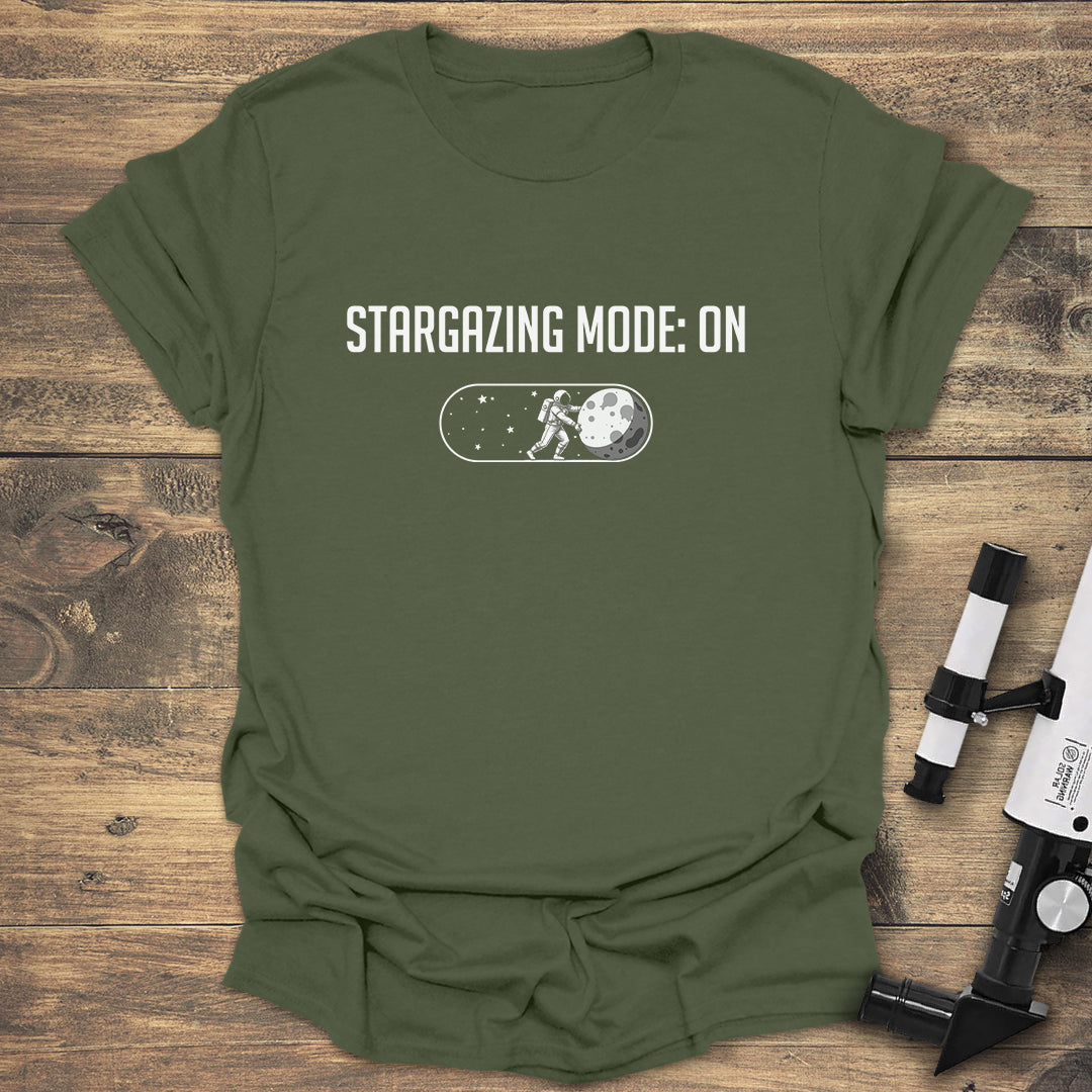 Stargazing Mode - Military Green T-Shirt