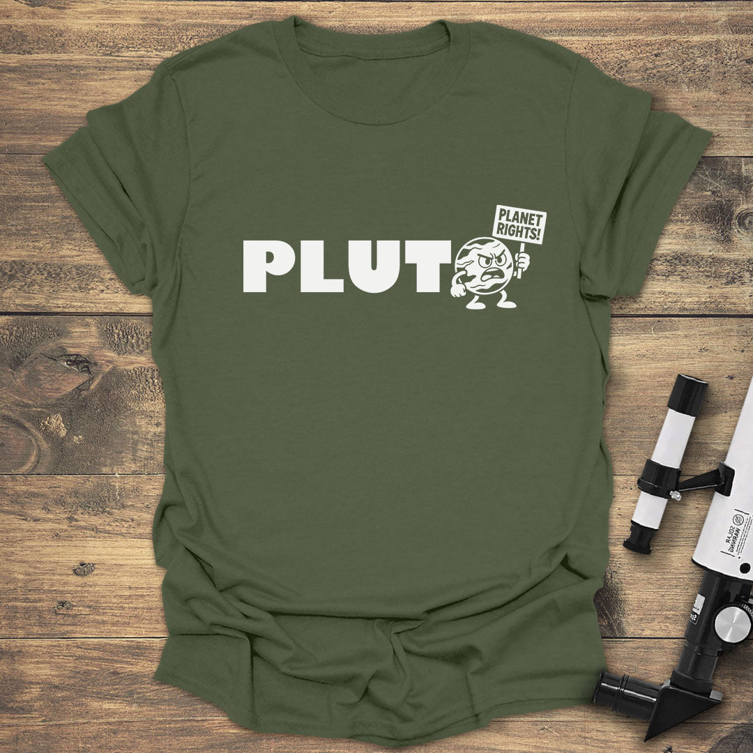 Pluto Planet Rights - Military Green T-Shirt