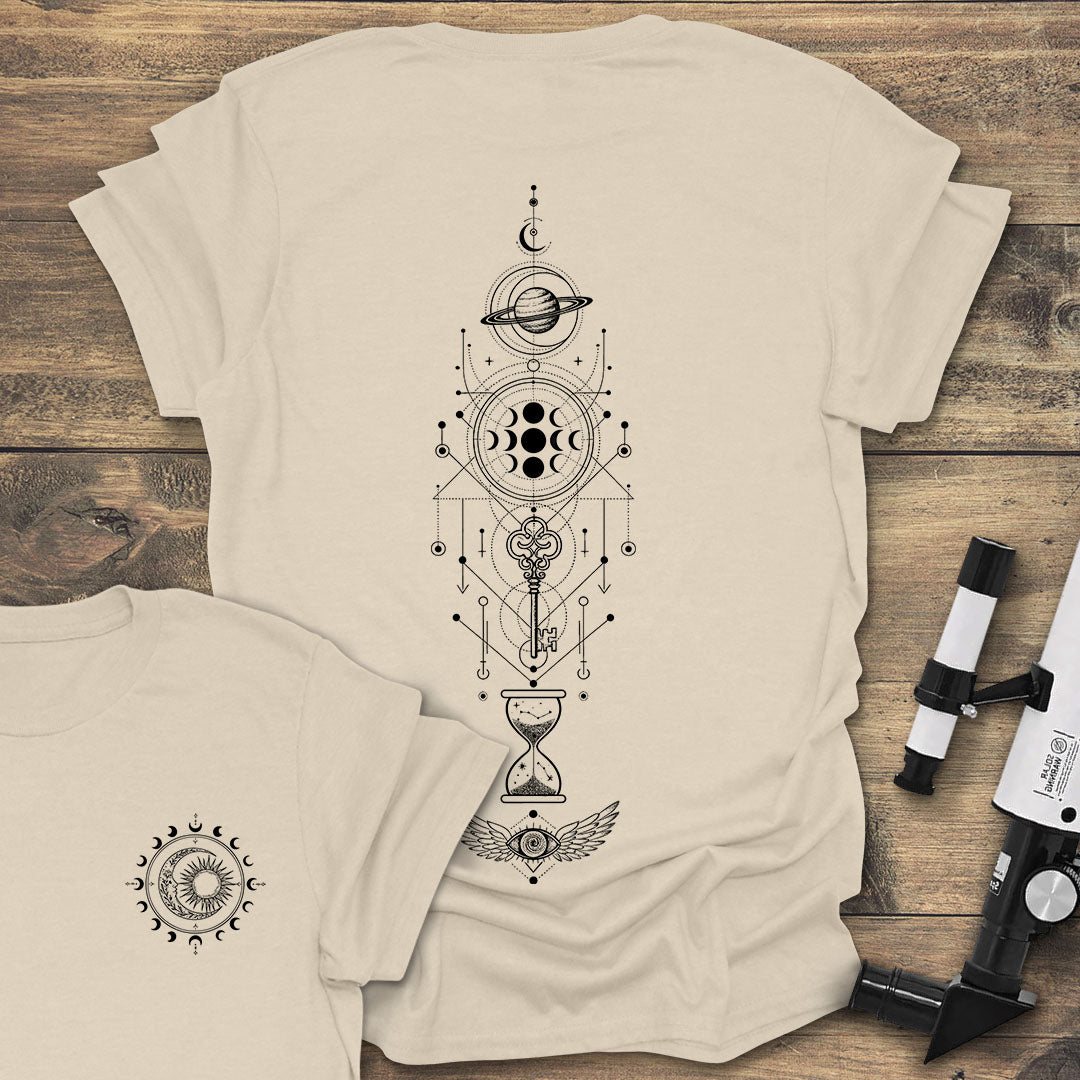 Mystic Astronomy Back Print - Natural T-Shirt
