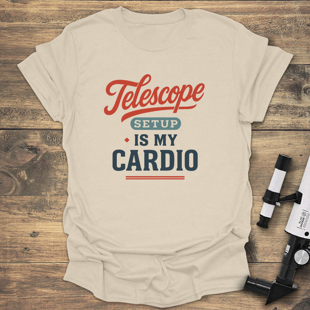 Telescope Setup Cardio - Natural T-Shirt