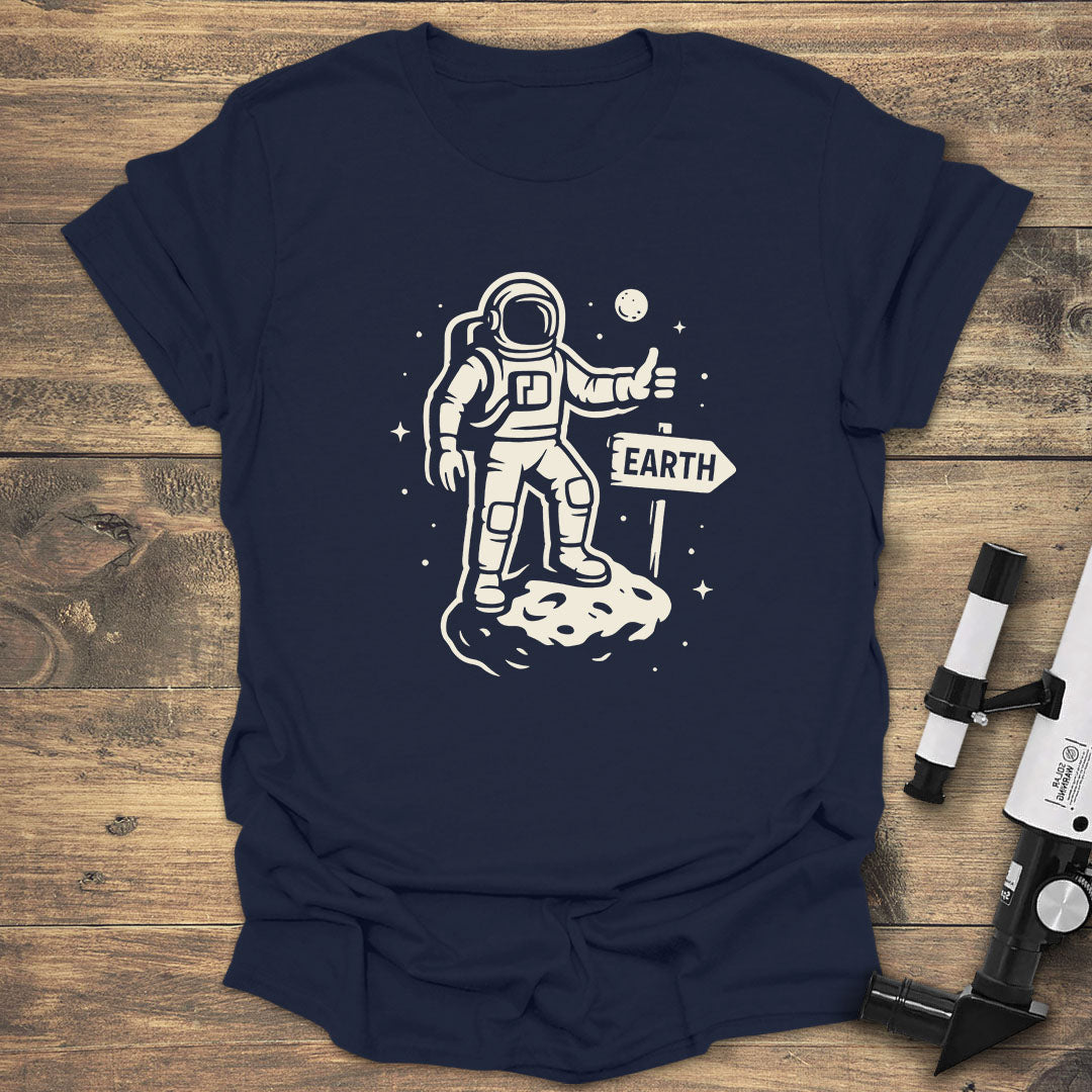 Astronaut Hitchhiking - Navy T-Shirt