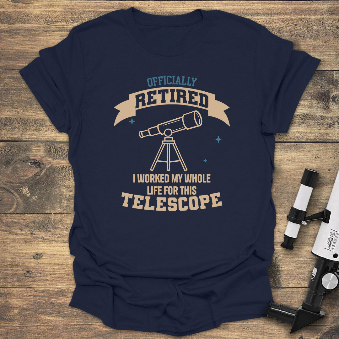 Officially Retired Telescope - Navy T-Shirt