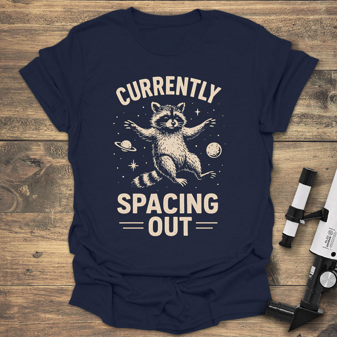 Raccoon Spacing Out - Navy T-Shirt