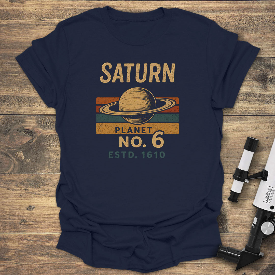 Saturn Planet No. 6 - Navy T-Shirt