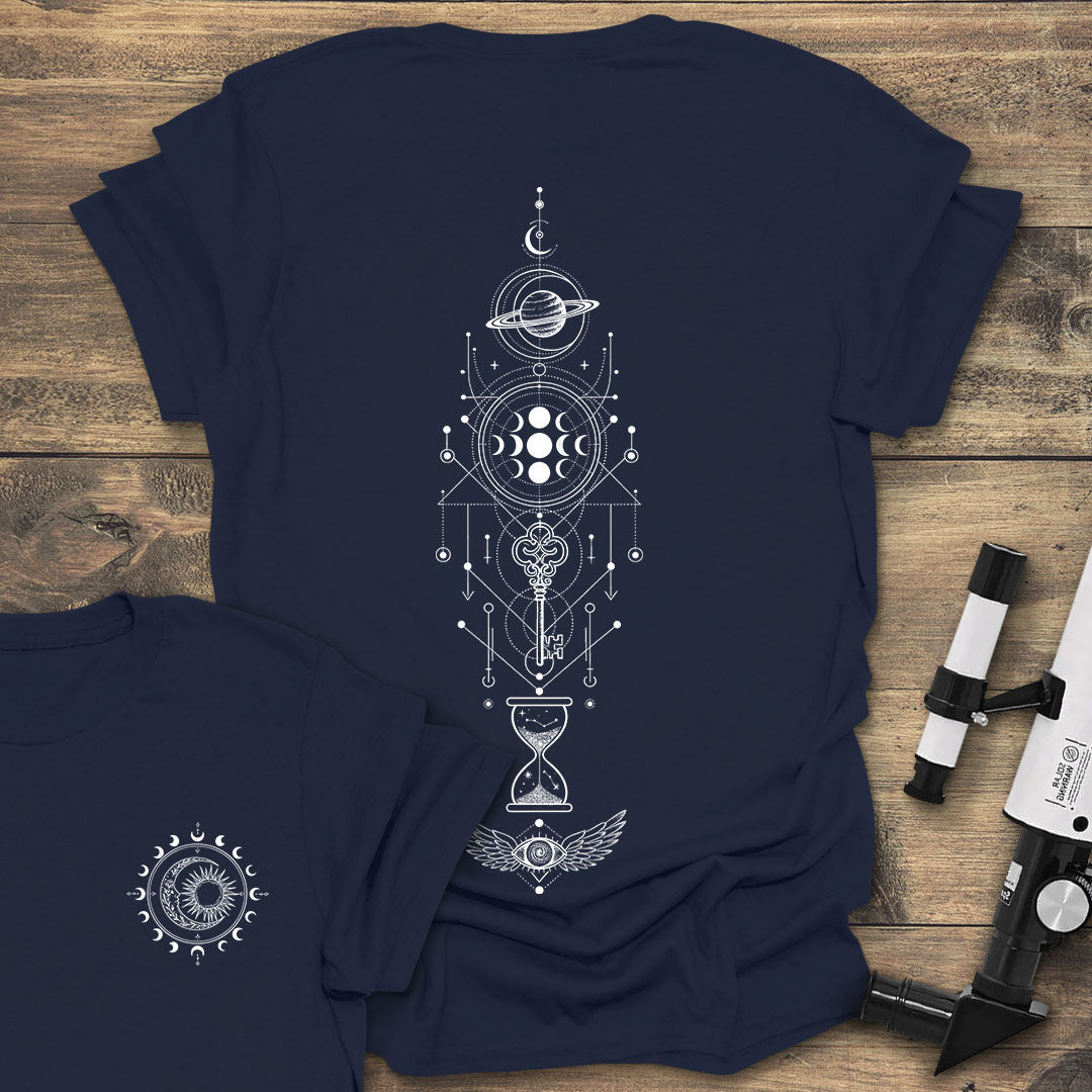 Mystic Astronomy Back Print - Navy T-Shirt