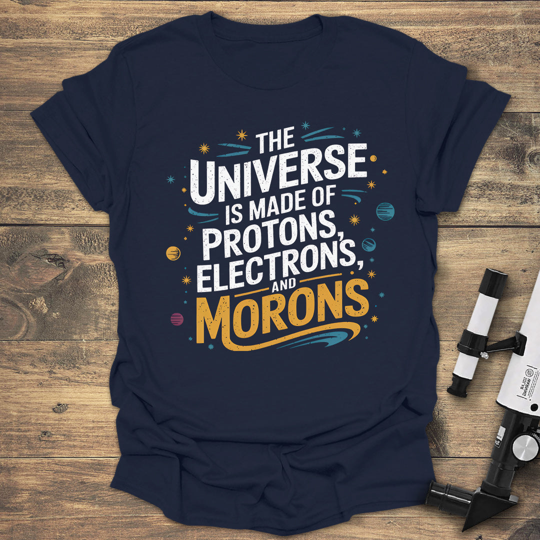 Protons, Electrons & Morons - Navy T-Shirt